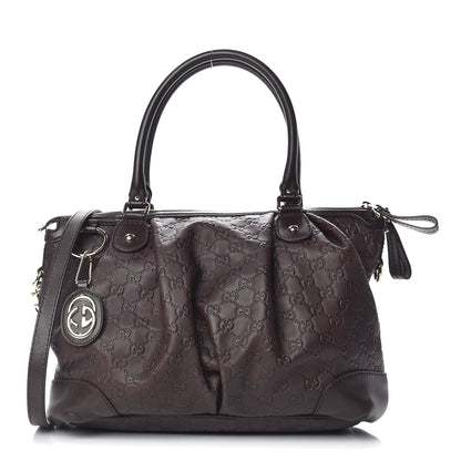 Gucci Guccissima Large Sukey Top Handle Bag Chocolate 1 of 11