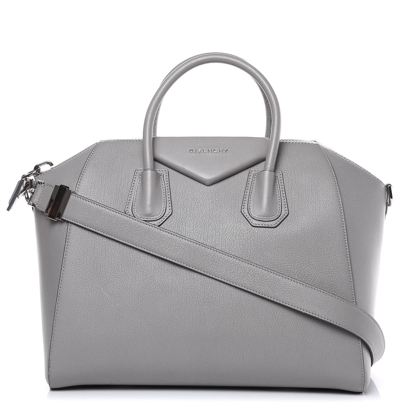 Sugar Goatskin Medium Antigona Pearl Grey