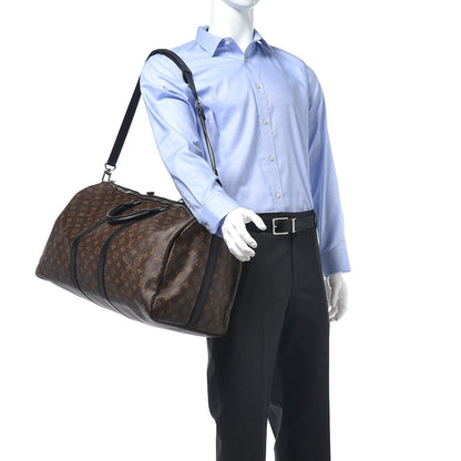 Louis Vuitton Monogram Macassar Keepall Bandouliere 55 2 of 10