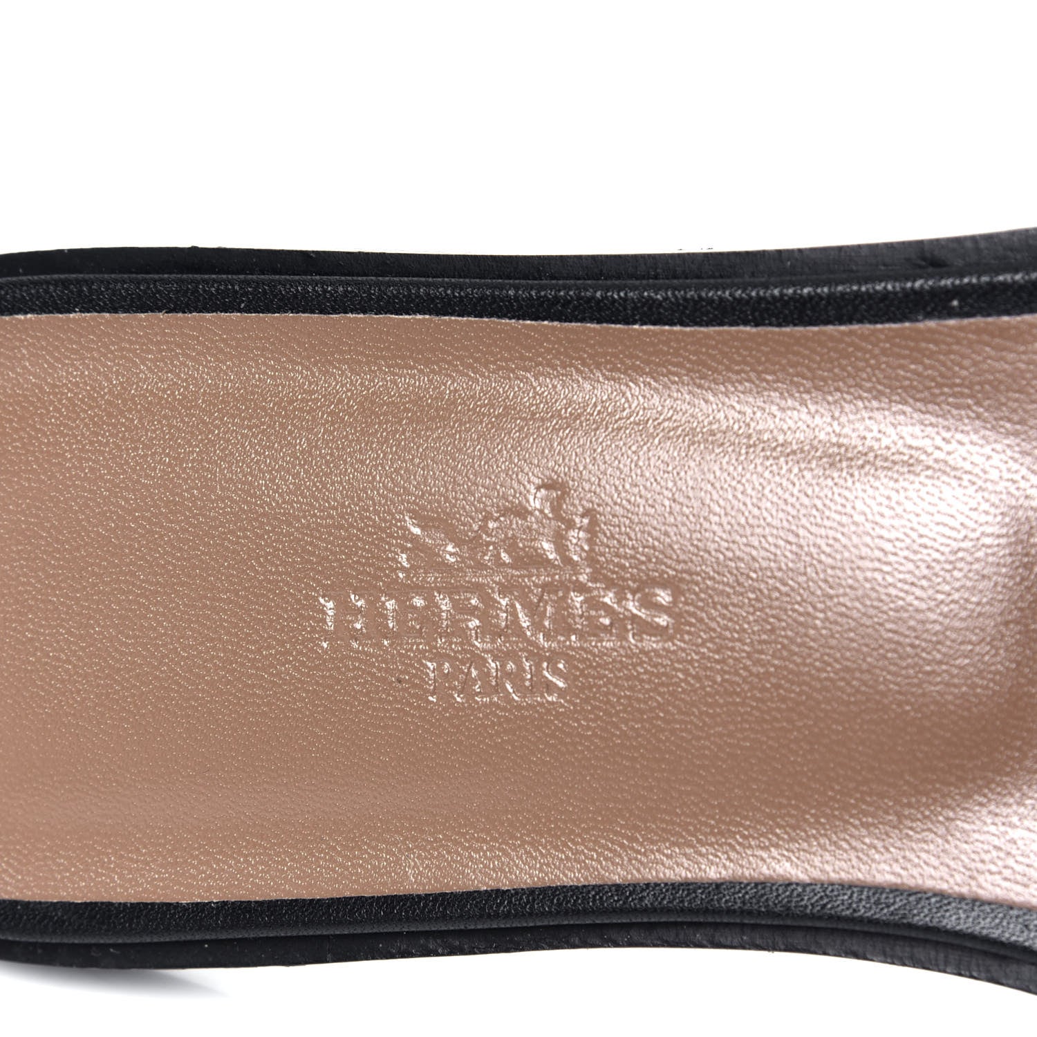 Hermes Box Calfskin Oran Sandals 36.5 Black 9 of 10