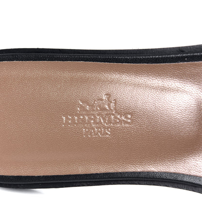 Hermes Box Calfskin Oran Sandals 36.5 Black 9 of 10