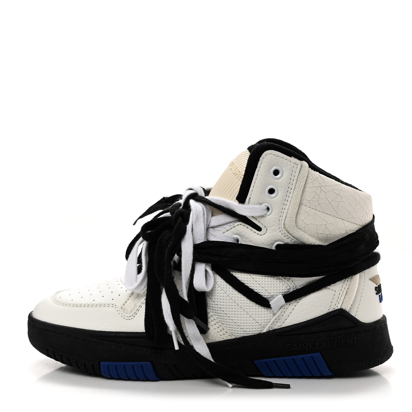 Calfskin Smith High Top Sneakers 39 White Black
