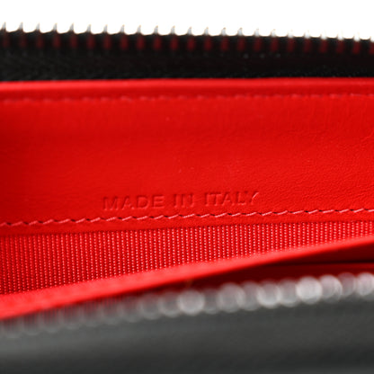 Christian Louboutin Patent Panettone Spiked Valentines Zip Around Wallet Black Fuchsia 7 of 7