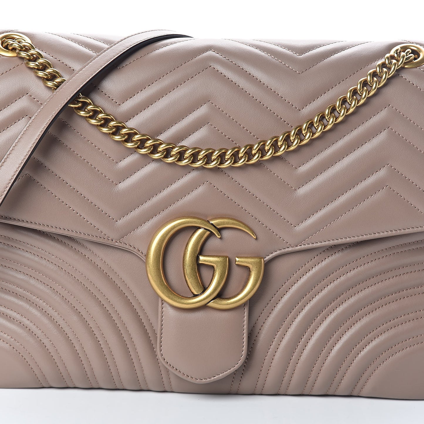 Calfskin Matelasse Large GG Marmont Shoulder Bag Porcelain Rose