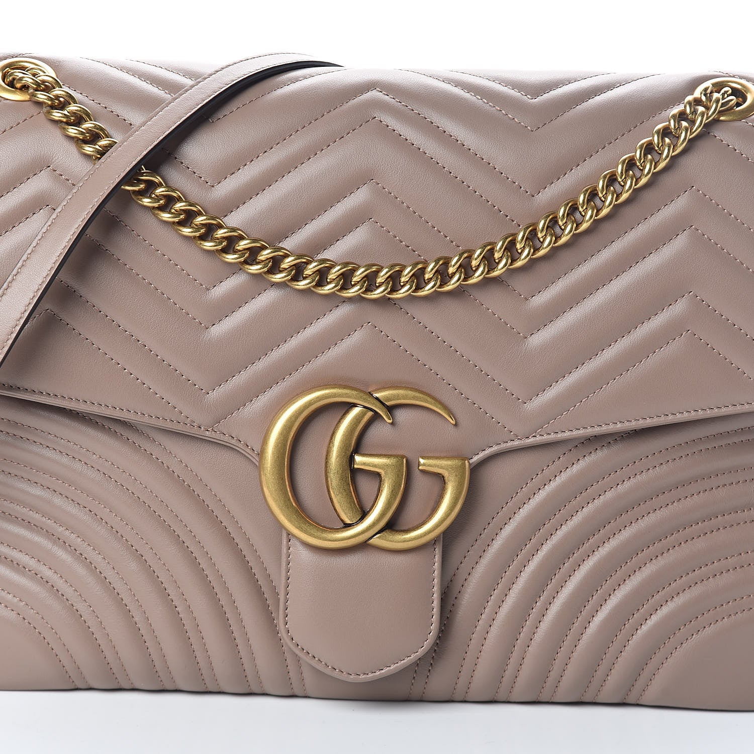 Gucci Calfskin Matelasse Large GG Marmont Shoulder Bag Porcelain Rose 8 of 10