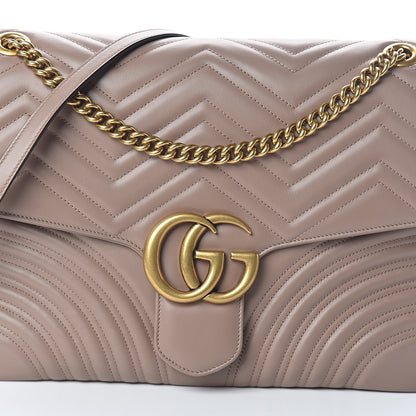 Gucci Calfskin Matelasse Large GG Marmont Shoulder Bag Porcelain Rose 8 of 10