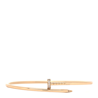 Cartier 18K Yellow Gold Diamond Small Juste Un Clou Bracelet 19 1 of 6