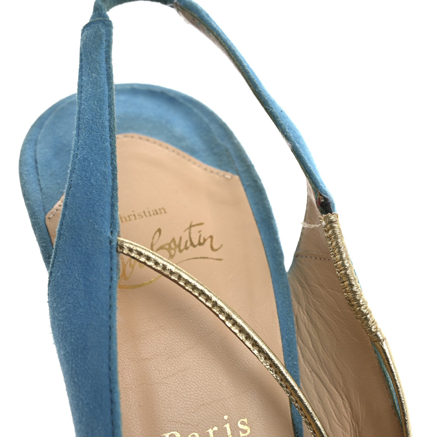 Veau Velours Spritney 100 Peep Toe Pump 41 Blue