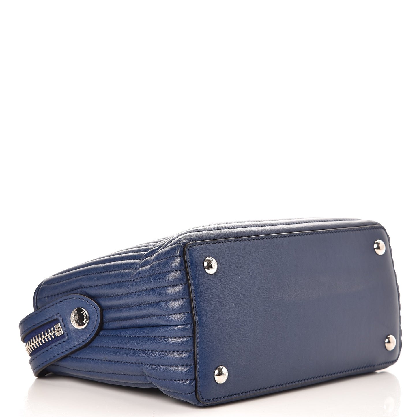 Shiny Nappa Trapuntata Small DotCom Click Chain Satchel Blue