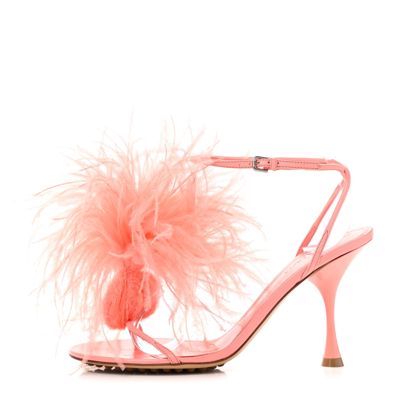 Bottega Veneta Lambskin Feather Dot Sandals 37 Flamingo 1 of 8