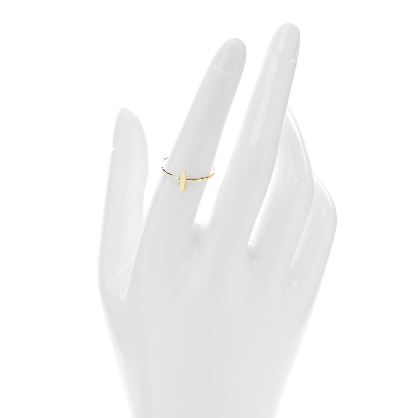 18K Yellow Gold Bar Ring 54 6.75