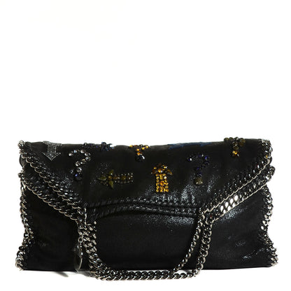 Stella McCartney Embellished Shaggy Deer Small Falabella Fold Over Tote Black 11 of 20