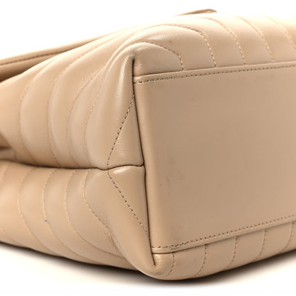 Saint Laurent Calfskin Y Quilted Monogram Medium Loulou Chain Satchel Dark Beige 10 of 11