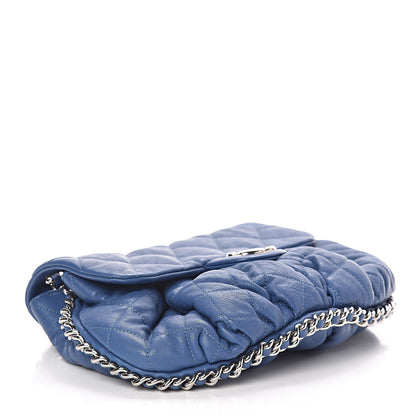 Chanel Washed Lambskin Chain Around Medium Messenger Blue 4 of 9