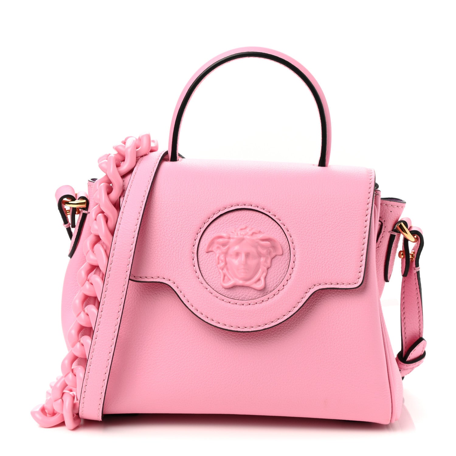Versace Grained Calfskin Small La Medusa Top Handle Bag Pink 1 of 8