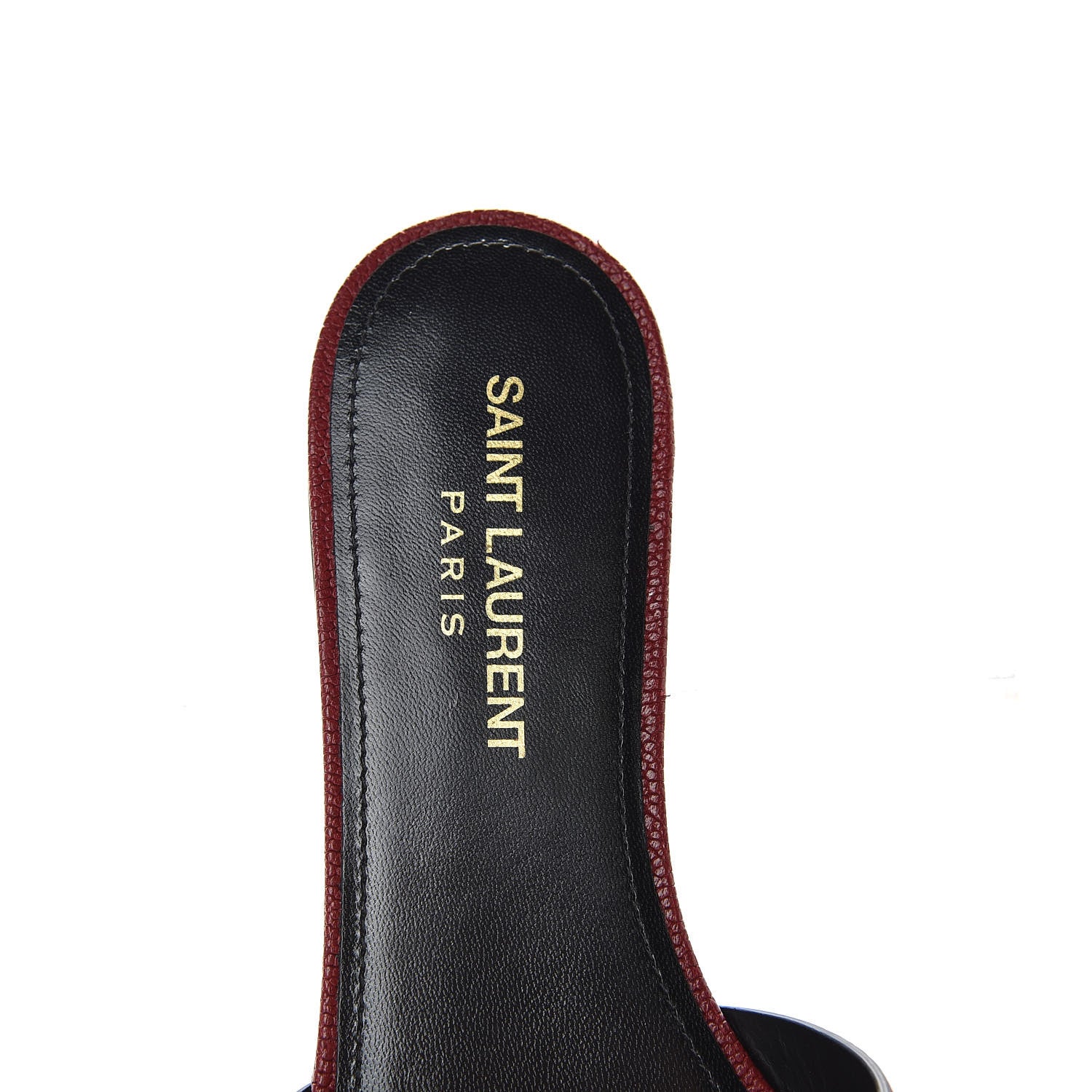 Saint Laurent Grain De Poudre Nu Pied 05 Slide Sandals 37 Cordovan 8 of 10