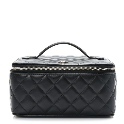 Chanel Lambskin Quilted Top Handle Jewelry Case Black 1 of 13