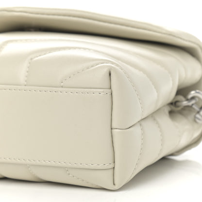 Saint Laurent Calfskin Y Quilted Monogram Toy Loulou Crossbody Bag Ivory 11 of 11
