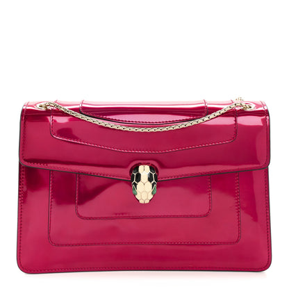 Bulgari Metallic Calfskin Serpenti Forever Shoulder Bag Red 1 of 11