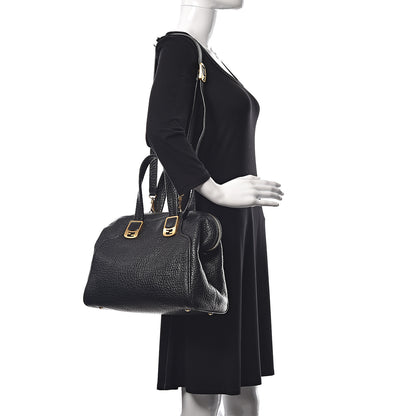 Fendi Pebbled Calfskin Small Chameleon Tote Black 2 of 16