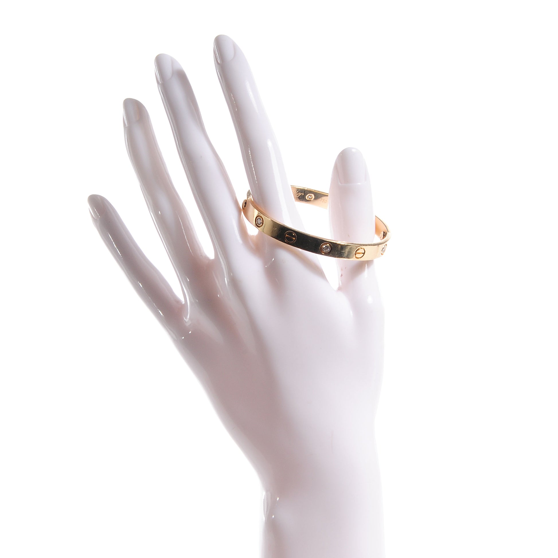 Cartier 18K Yellow Gold 6 Diamond LOVE Bracelet 18 2 of 5