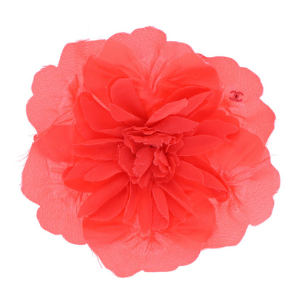 Chanel Fabric Camellia Flower Brooch Orange 1 of 5