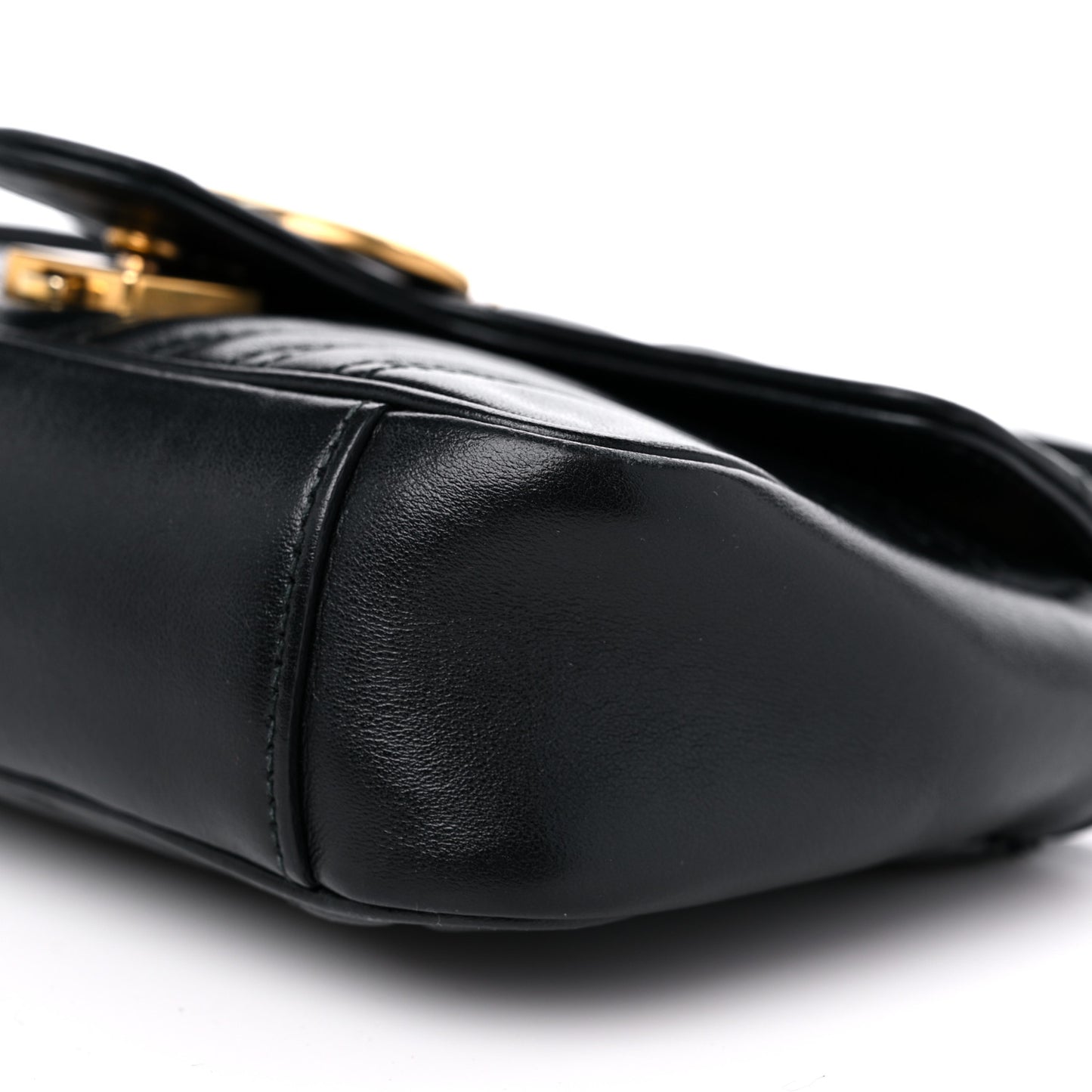 Calfskin Matelasse Mini GG Marmont Shoulder Bag Black