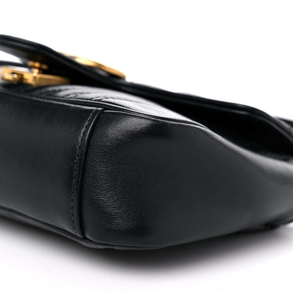 Gucci Calfskin Matelasse Mini GG Marmont Shoulder Bag Black 9 of 15