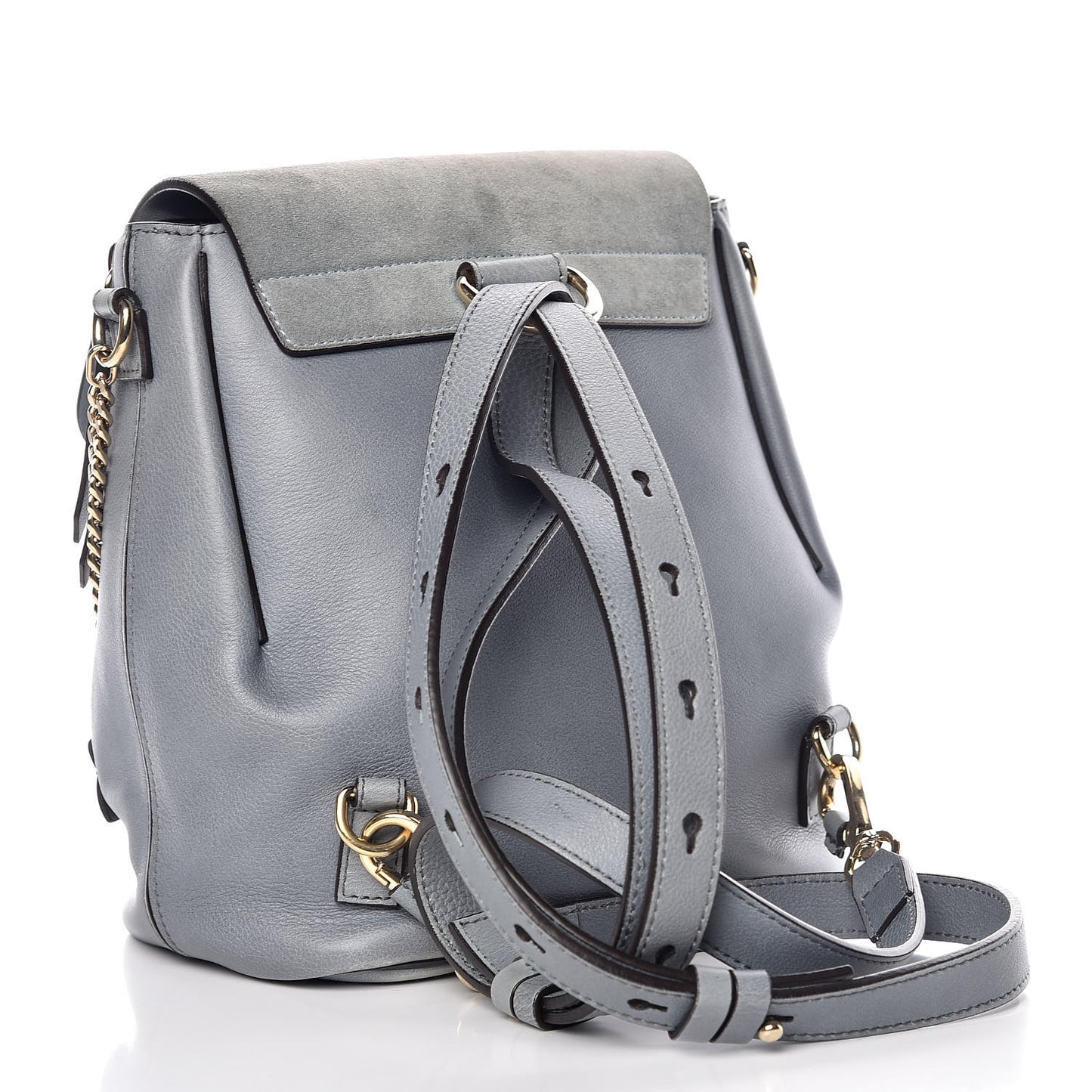 Suede Calfskin Small Faye Backpack Cloudy Blue