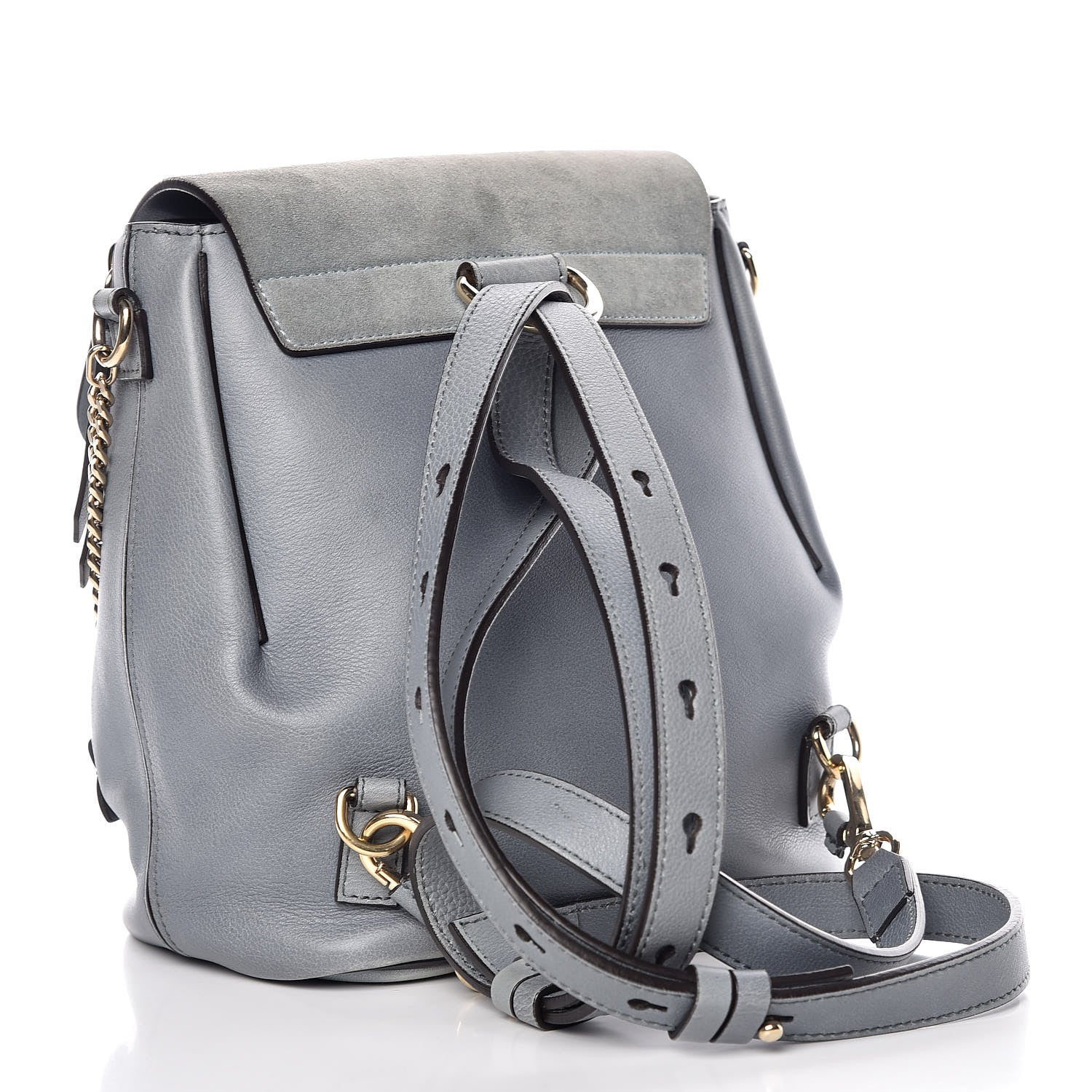 Chloe Suede Calfskin Small Faye Backpack Cloudy Blue 3 of 18