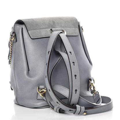 Chloe Suede Calfskin Small Faye Backpack Cloudy Blue 3 of 18