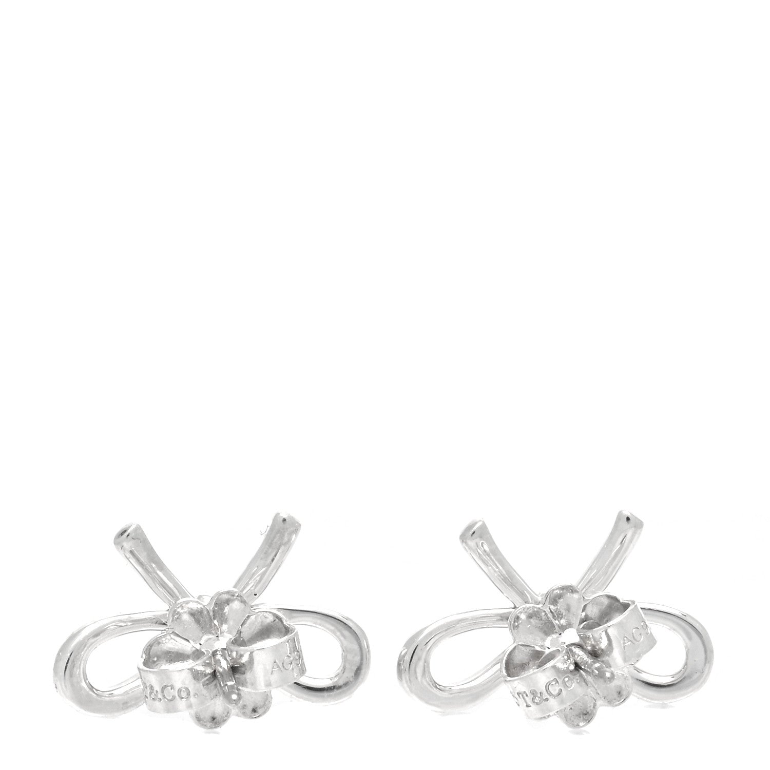 Tiffany Sterling Silver Bow Earrings 3 of 5