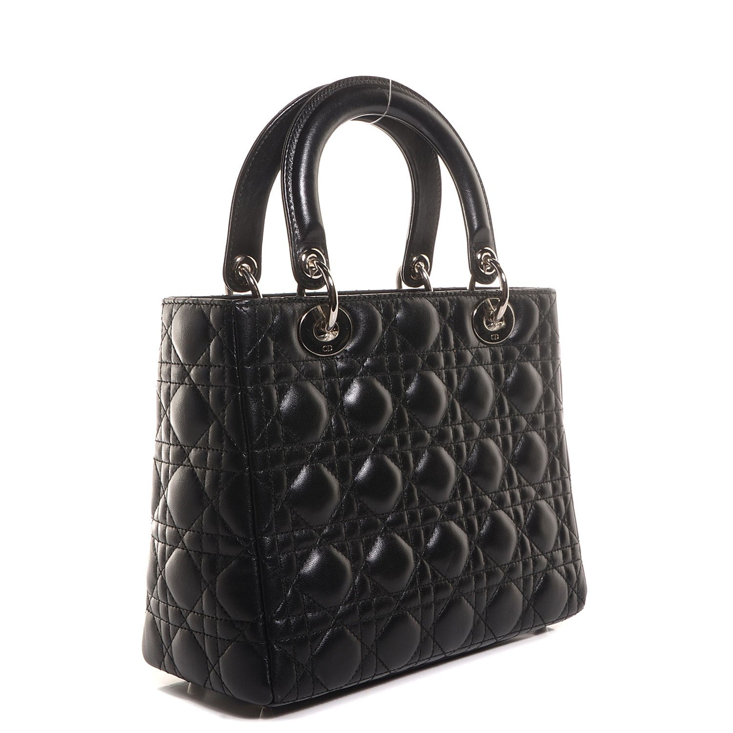 Christian Dior Lambskin Cannage Medium Lady Dior Black 3 of 9
