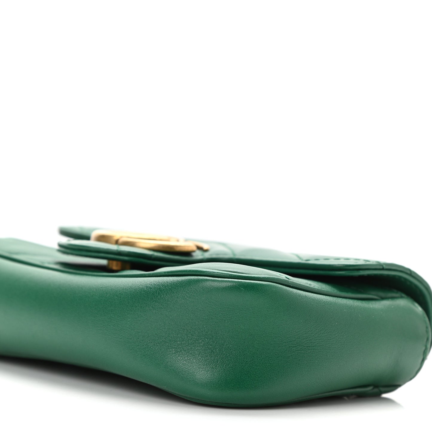 Calfskin Matelasse Super Mini GG Marmont Shoulder Bag Emerald Green