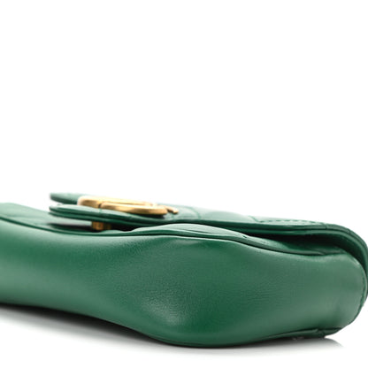 Gucci Calfskin Matelasse Super Mini GG Marmont Shoulder Bag Emerald Green 10 of 11