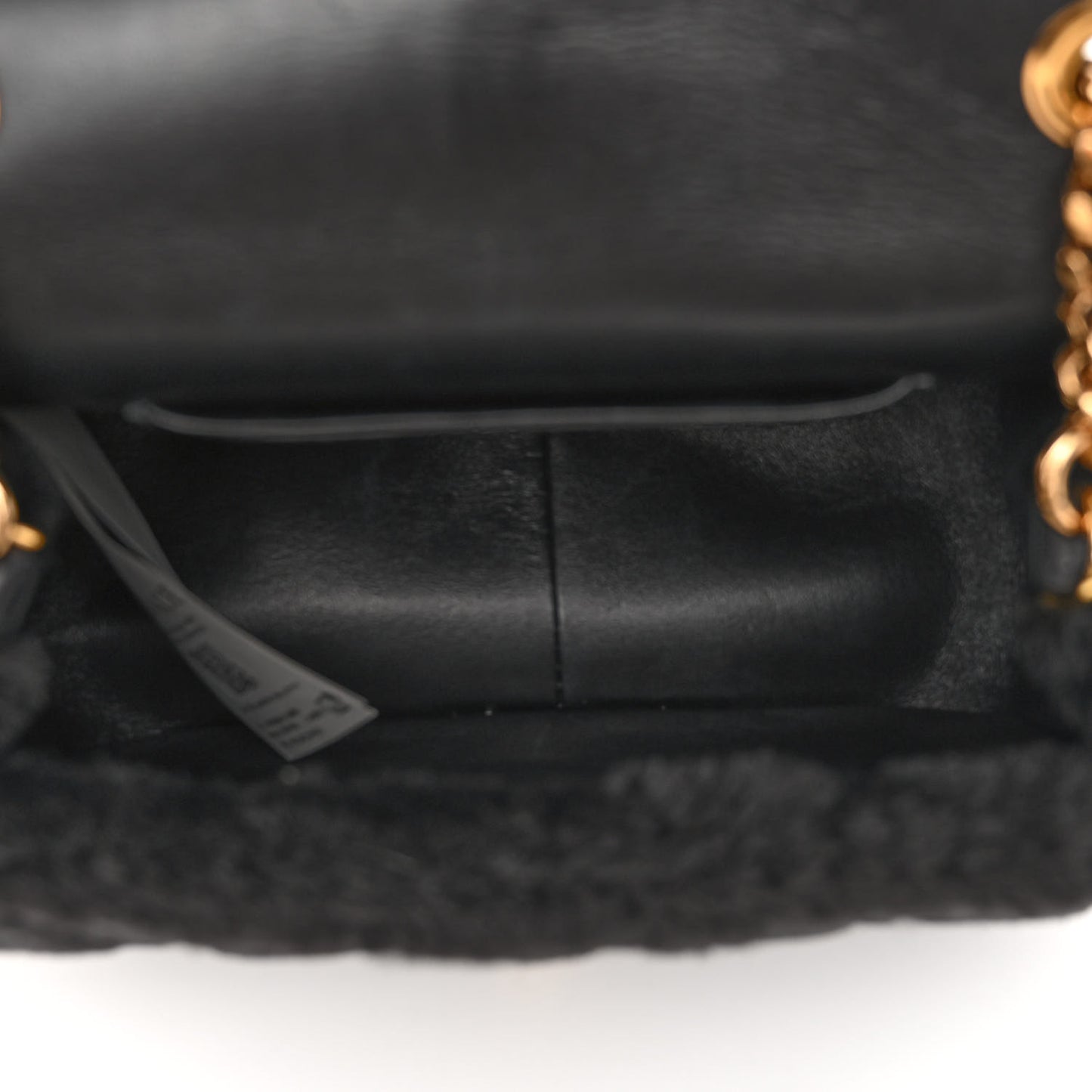 Faux Fur Quilted Virtus Shoulder Bag Black