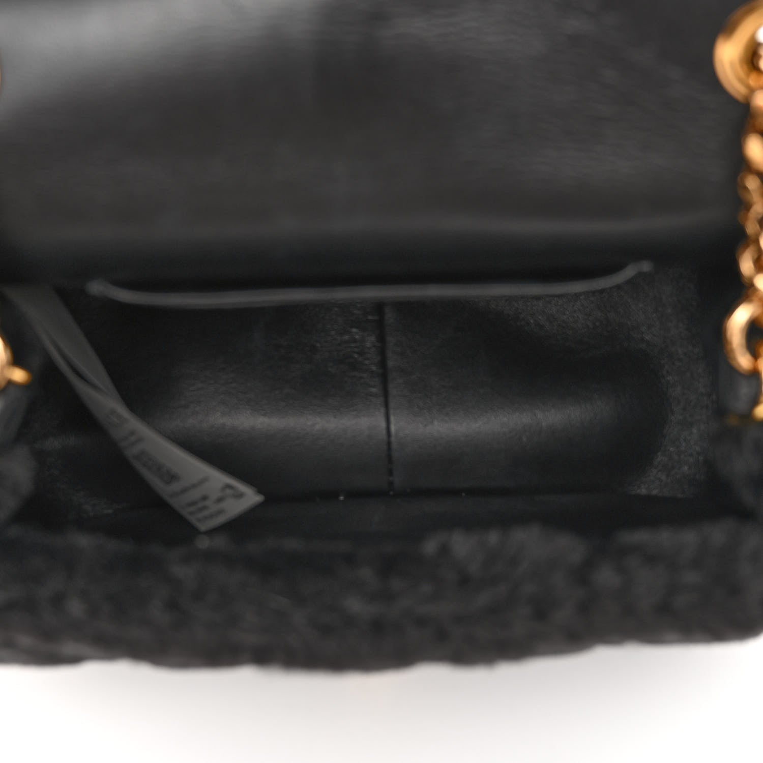 Versace Faux Fur Quilted Virtus Shoulder Bag Black 5 of 9