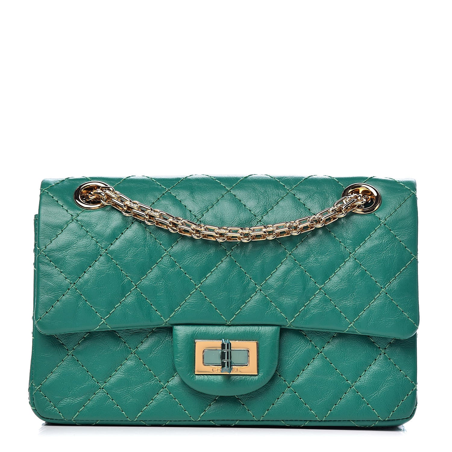 Chanel Aged Calfskin Quilted 2.55 Reissue Mini Flap Green 1 of 11