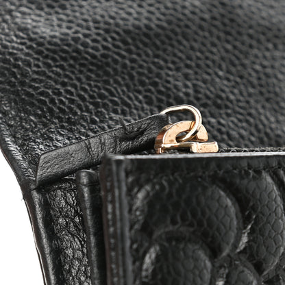 Chanel Caviar Camellia Embossed Flap Wallet Black 8 of 8