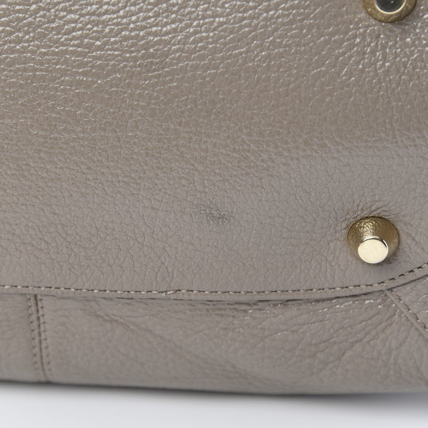 Glossy Grained Deerskin Anna Shoulder Bag Moonstone