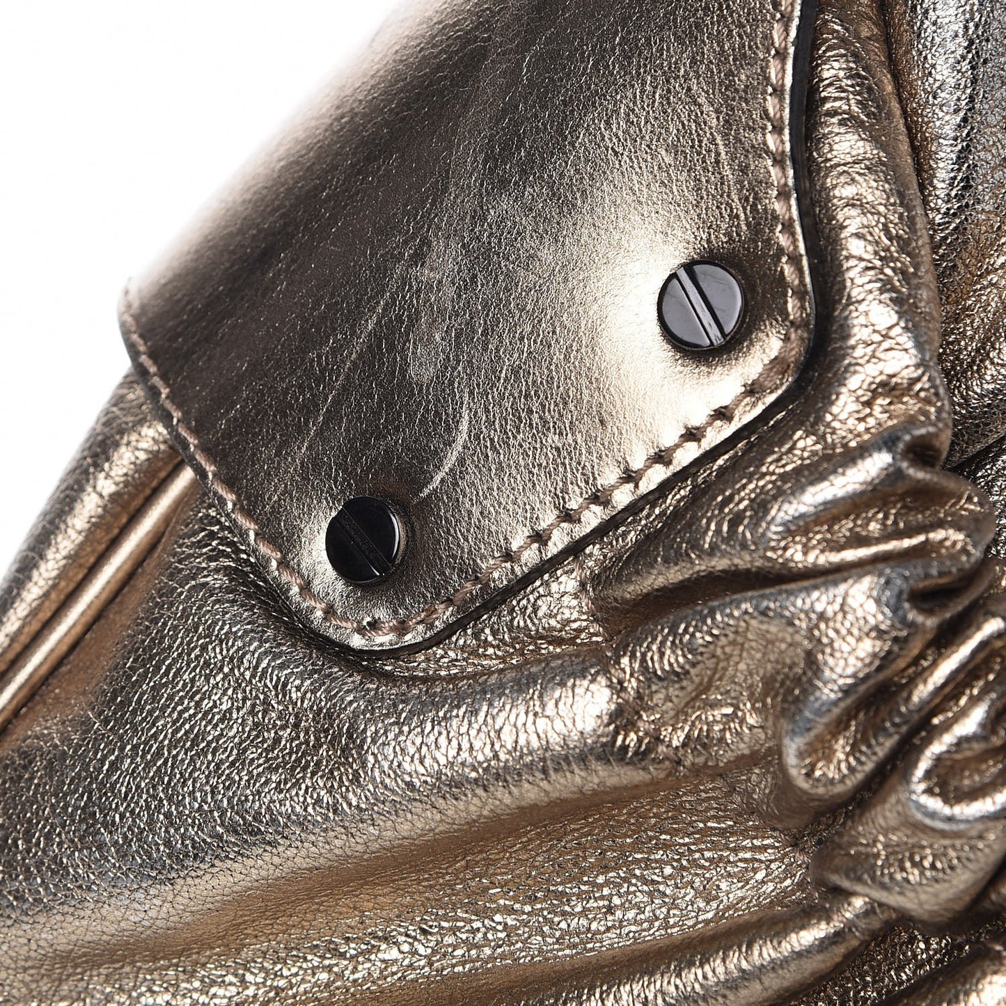 Metallic Calfskin Warrior Hobo Gold