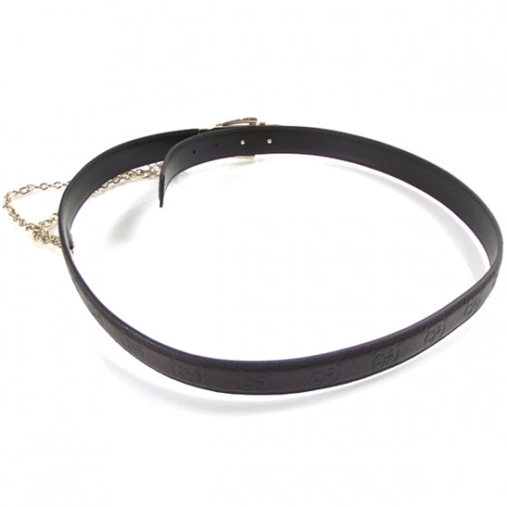 Gucci Guccissima Leather Chain Belt Brown 36 2 of 5