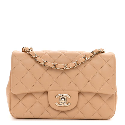 Chanel Lambskin Quilted Mini Rectangular Flap Beige 1 of 10