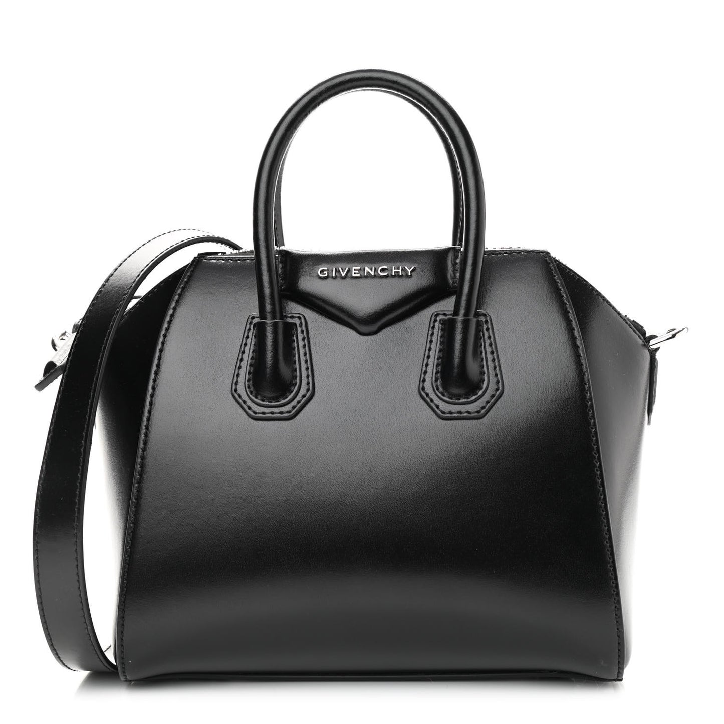 Shiny Lord Calfskin Mini Antigona Black