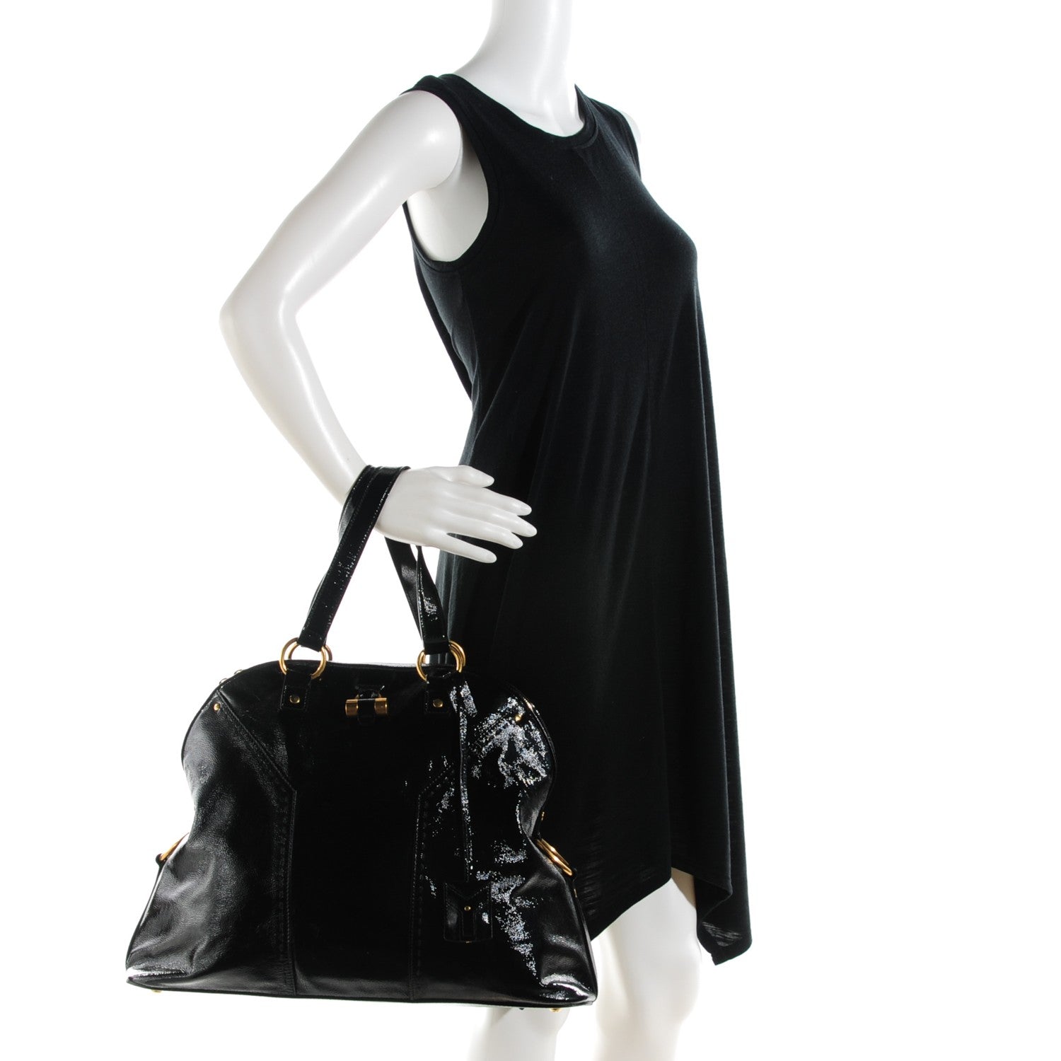Saint Laurent Patent Oversized Muse Black 2 of 7