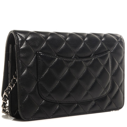 Chanel Lambskin Quilted Wallet On Chain WOC Black 3 of 9