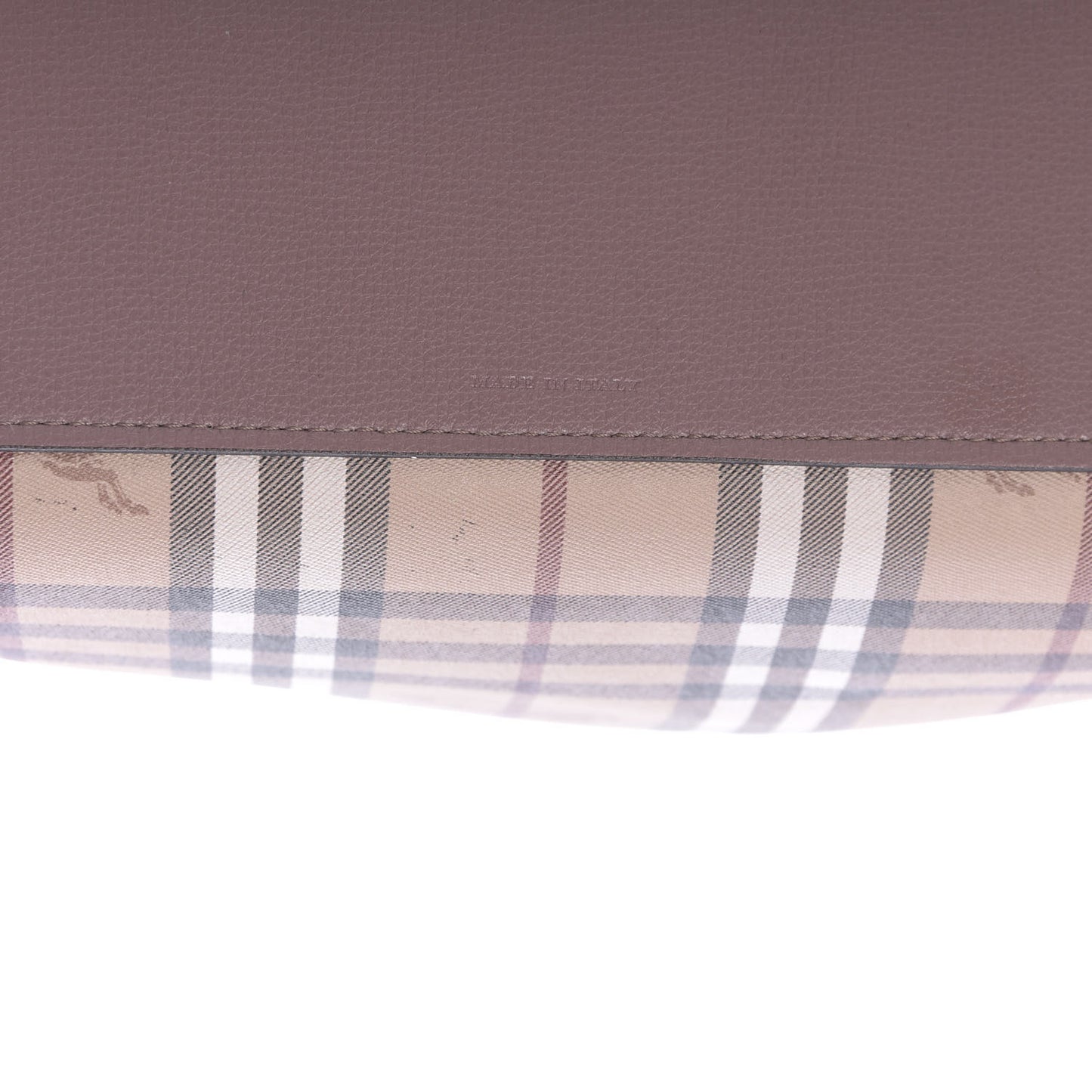 Grainy Calfskin Haymarket Check Medium Reversible Tote Dusty Pink