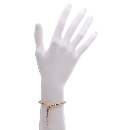 Tiffany 18K Yellow Gold 4mm Beads Toggle Bracelet 2 of 5