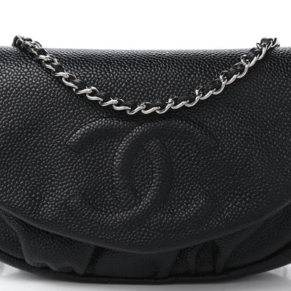 Chanel Caviar Half Moon Wallet On Chain WOC Black 10 of 11
