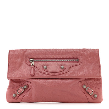 Balenciaga Agneau Giant 12 Silver Hardware Envelope Clutch Rose Bonbon 1 of 8